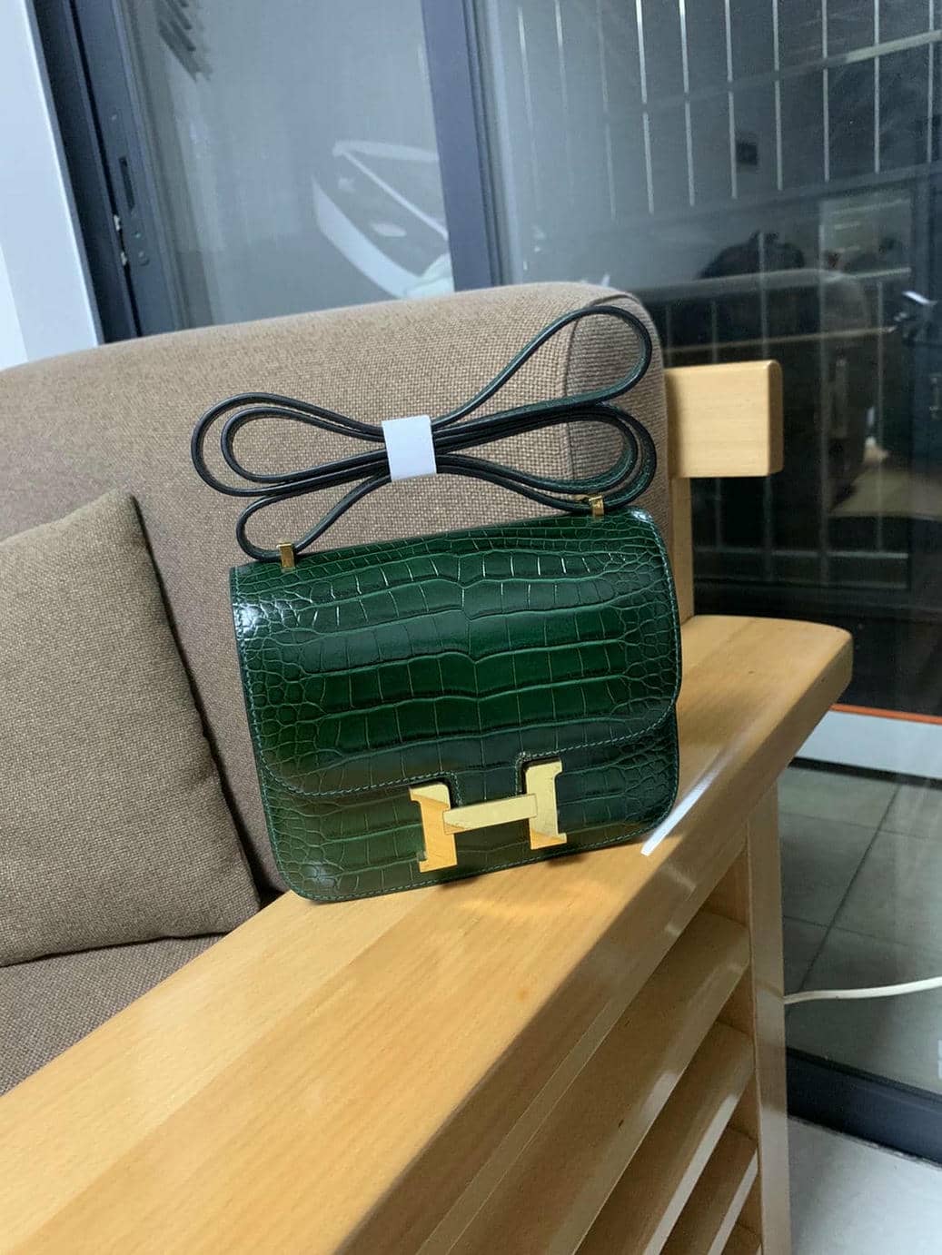 Constance Cowhide Crocodile Embossed Bag-13